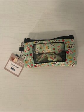 Eden In Love Mint Floral Phone Strap Pouch